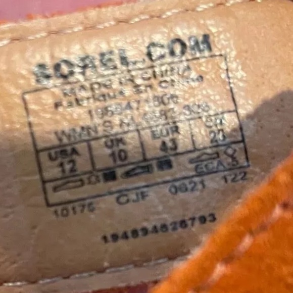 SOREL Women’s 12 Joanie III Slingback Platform Sandals Orange Suede - Picture 11 of 11